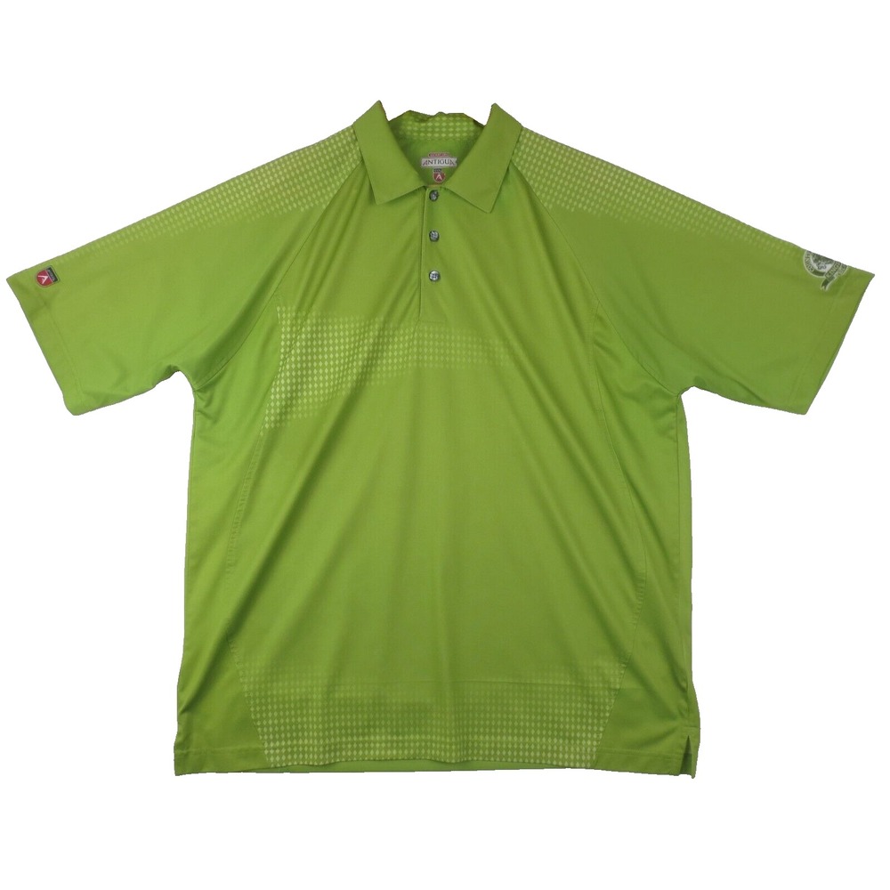 Antigua Golf Polo Shirt Mens L Green Short Sleeve Kingsway Country Club Preppy